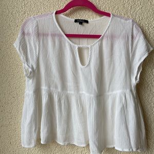 Ambiance white crop top ruffle size M
